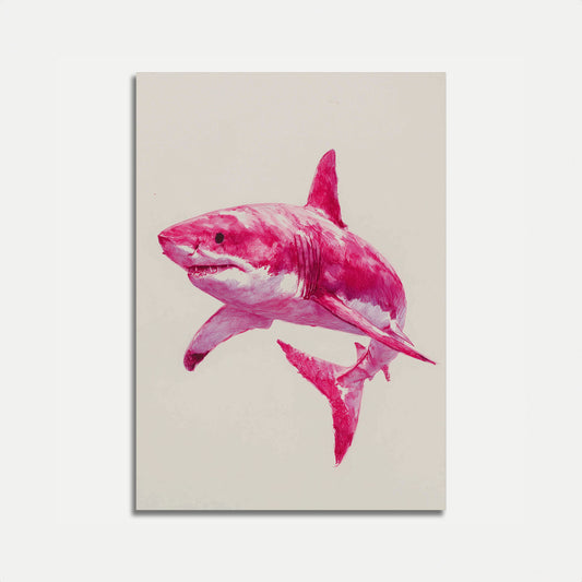 Pink Shark Marine Art Poster