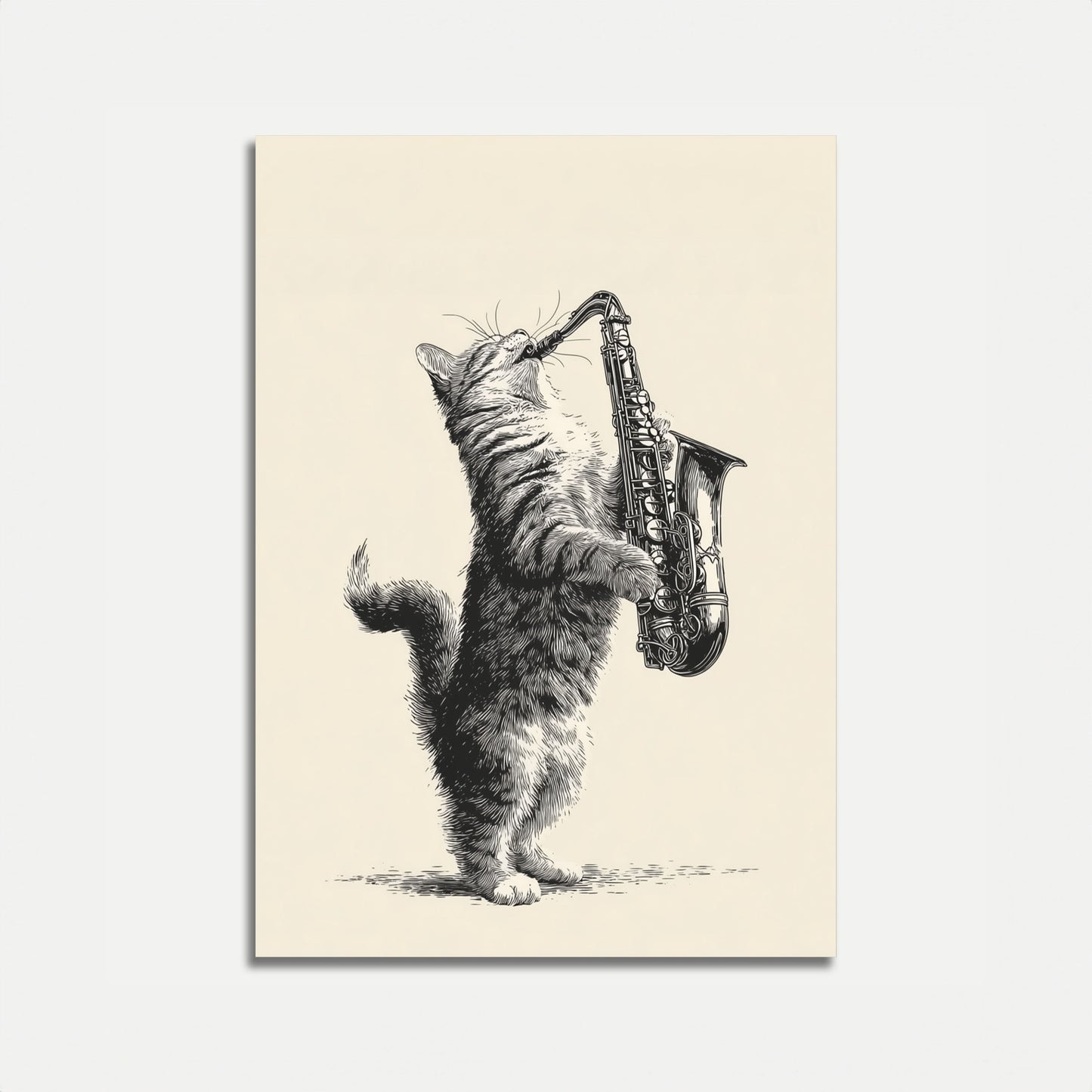 Jazz Cat Saxophone Solo Poster