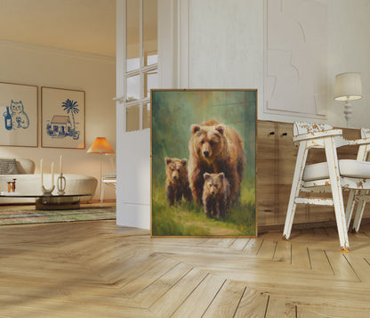 Bear Family in Nature Poster
