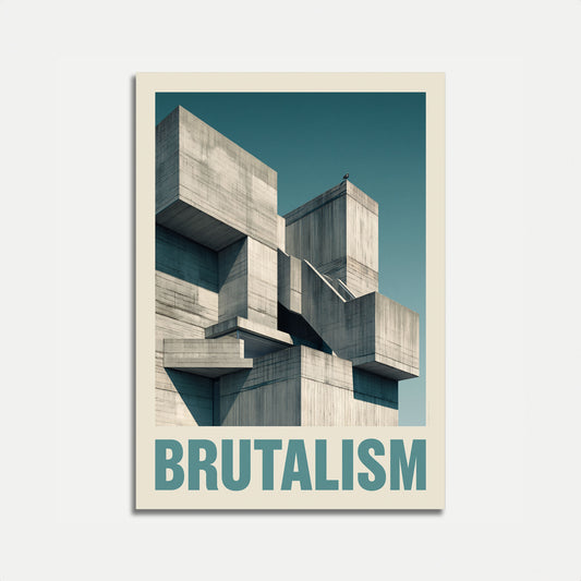 Brutalist Architecture Design Poster