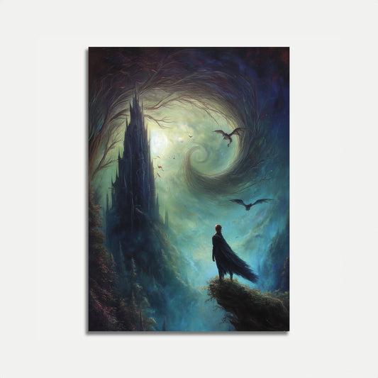Dark Castle Dragon Fantasy Poster