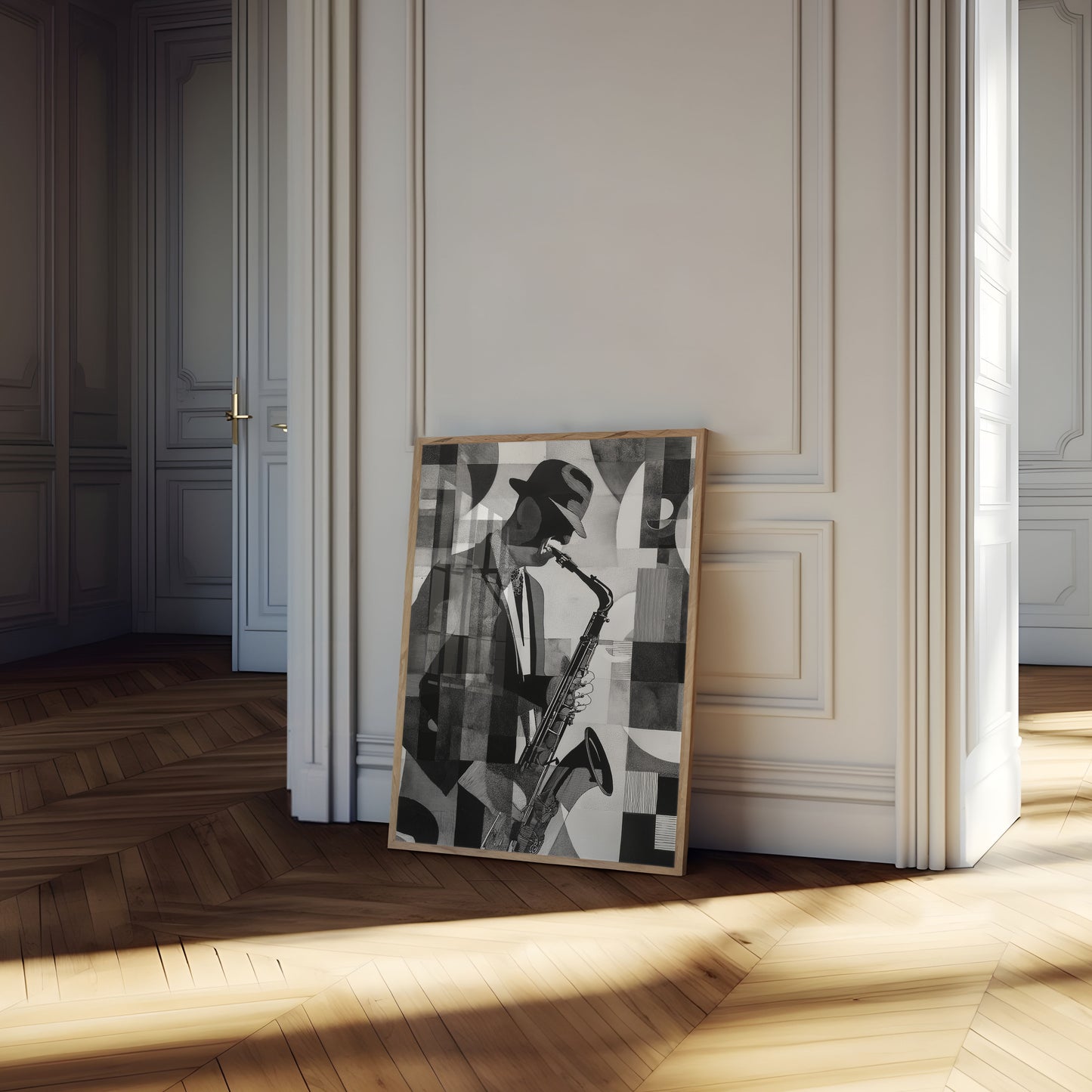 Jazz Cubist Saxophone Player Poster