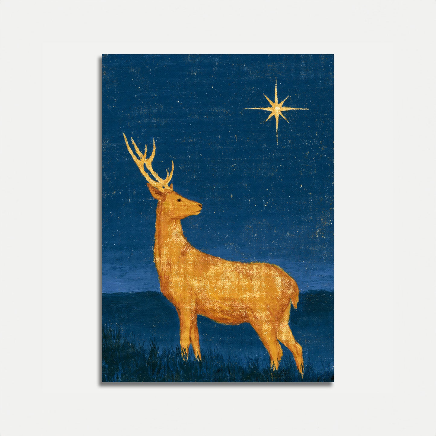 Goldener Hirsch unterm Sternenhimmel Poster