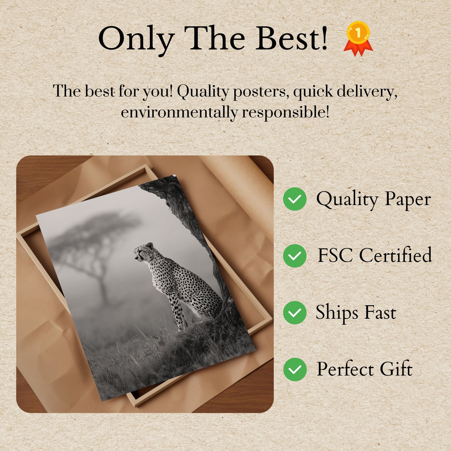 Póster de safari de guepardos majestuosos