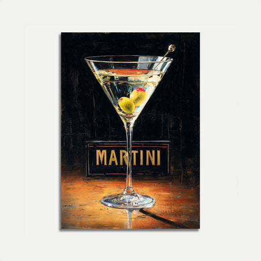 Poster Artistico del Classico Bar dei Martini