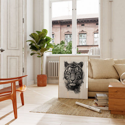 Intense Tiger Sketch Poster