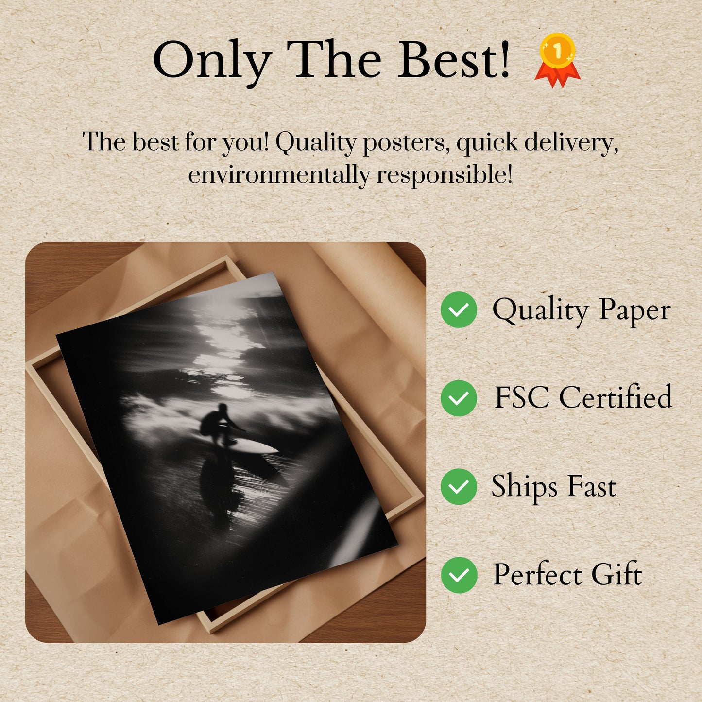 Blurred Motion Surfing Poster