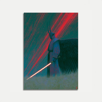 Dunkler Engel mit Lichtschwert Poster