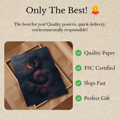 Póster de la Tormenta del Dragón Carmesí Místico