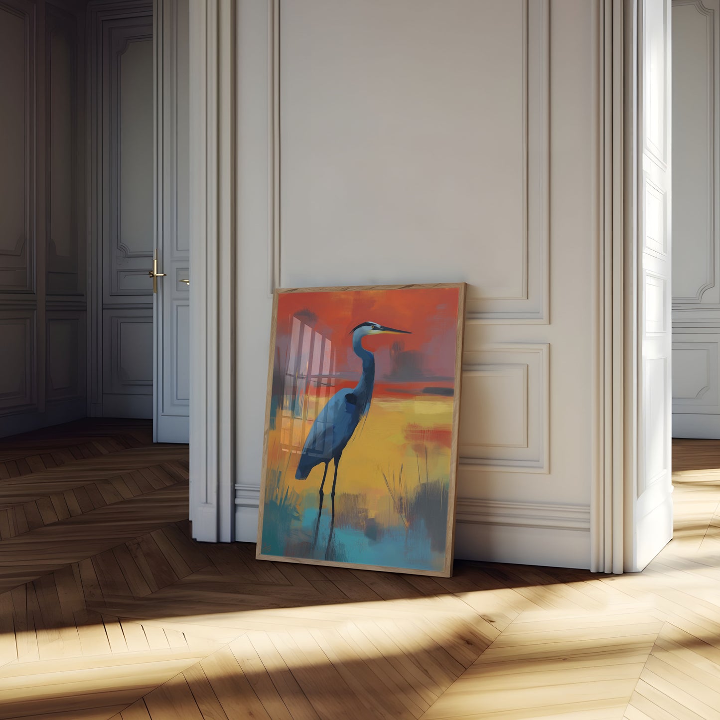 Blue Heron Sunset Poster