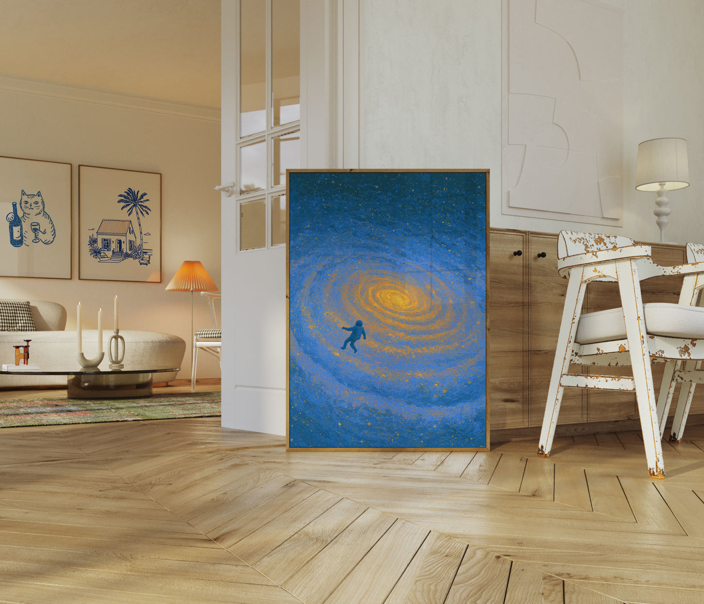 Astronaut v galaxii Plakát