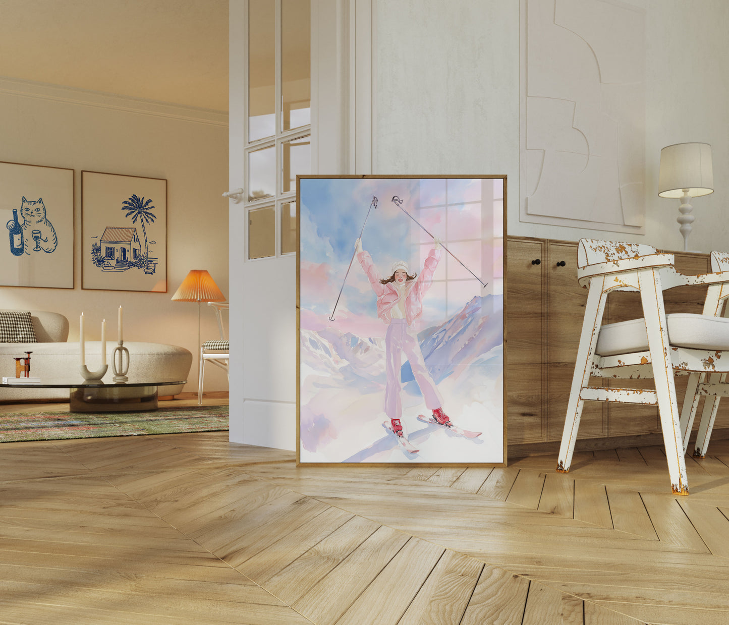Pink Snow Mountain Joy Poster