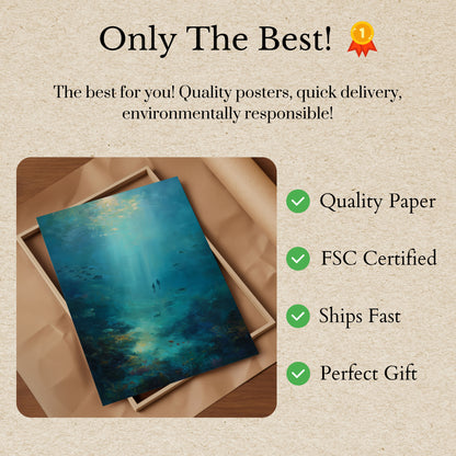 Póster de exploración submarina de Deep Blue