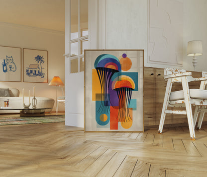 Abstract Jellyfish Geometric Poster