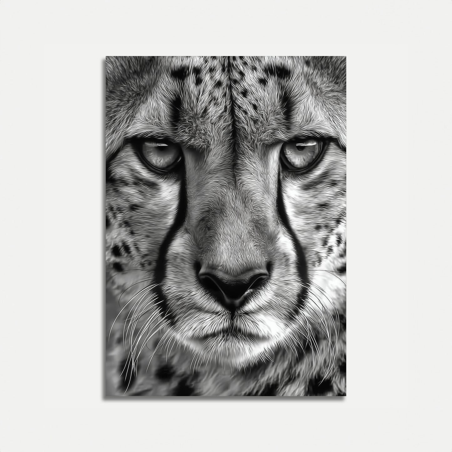Intense Cheetah Gaze Black and White Poster