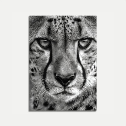 Intense Cheetah Gaze Black and White Poster