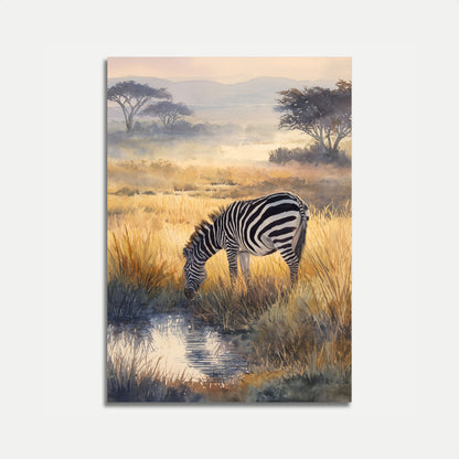 Serene Zebra Watercolor Poster