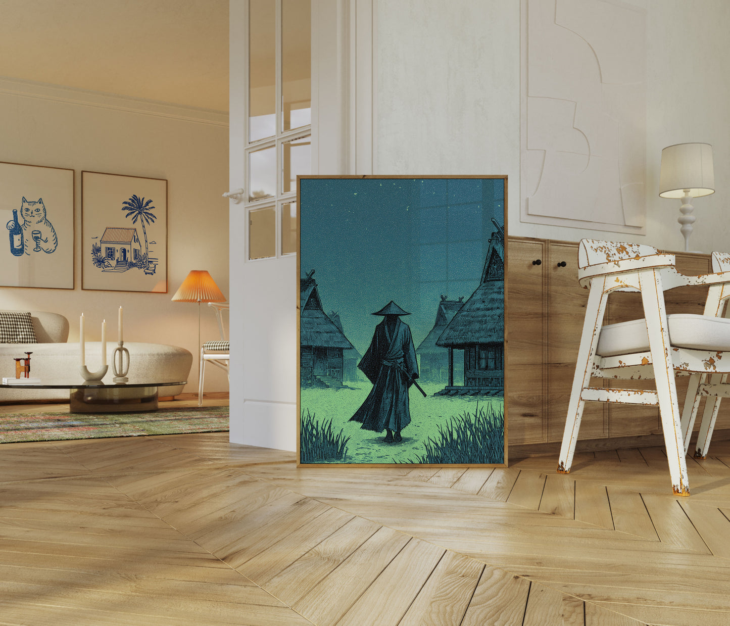 Samurai Kriger Under Stars Plakat