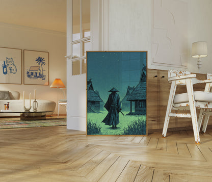 Samurai Kriger Under Stars Plakat