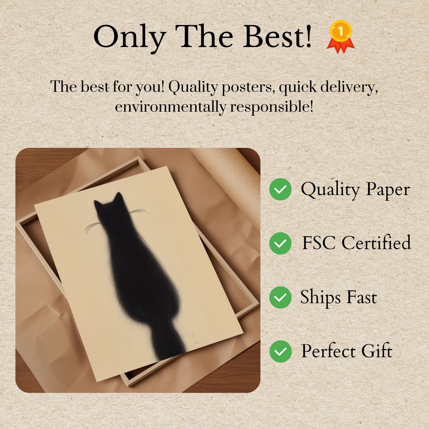 Elegant Black Cat Silhouette Poster