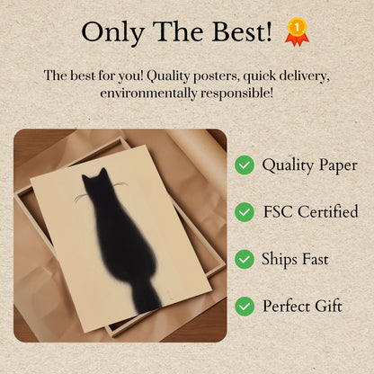 Elegant Black Cat Silhouette Poster
