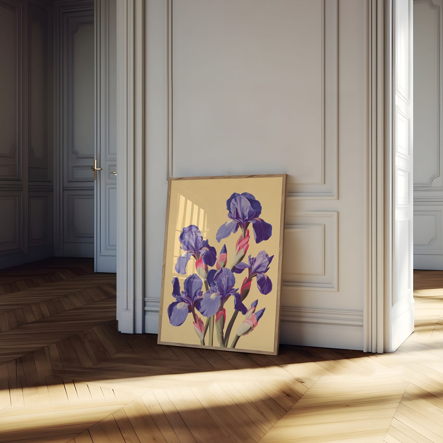 Vibrant Blue Iris Botanical Poster