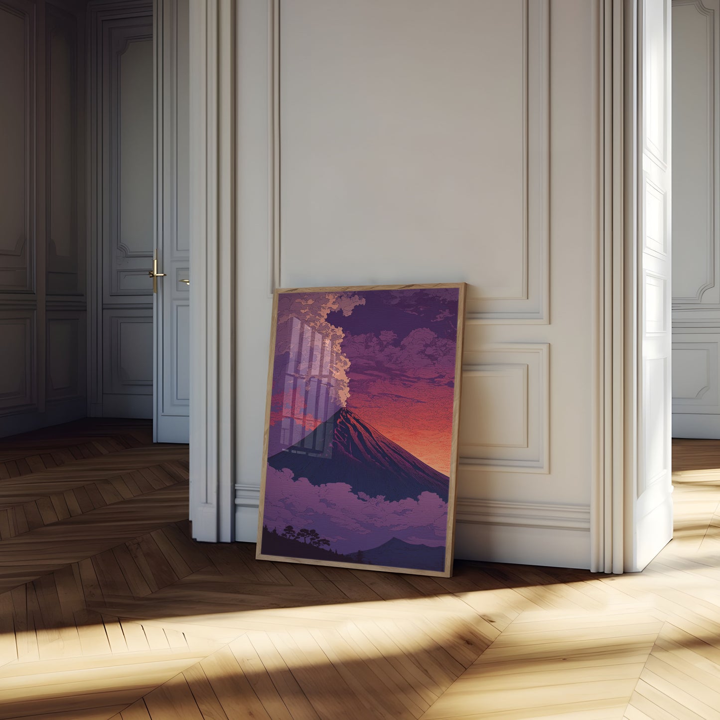Póster de Atardecer en Montaña Volcánica