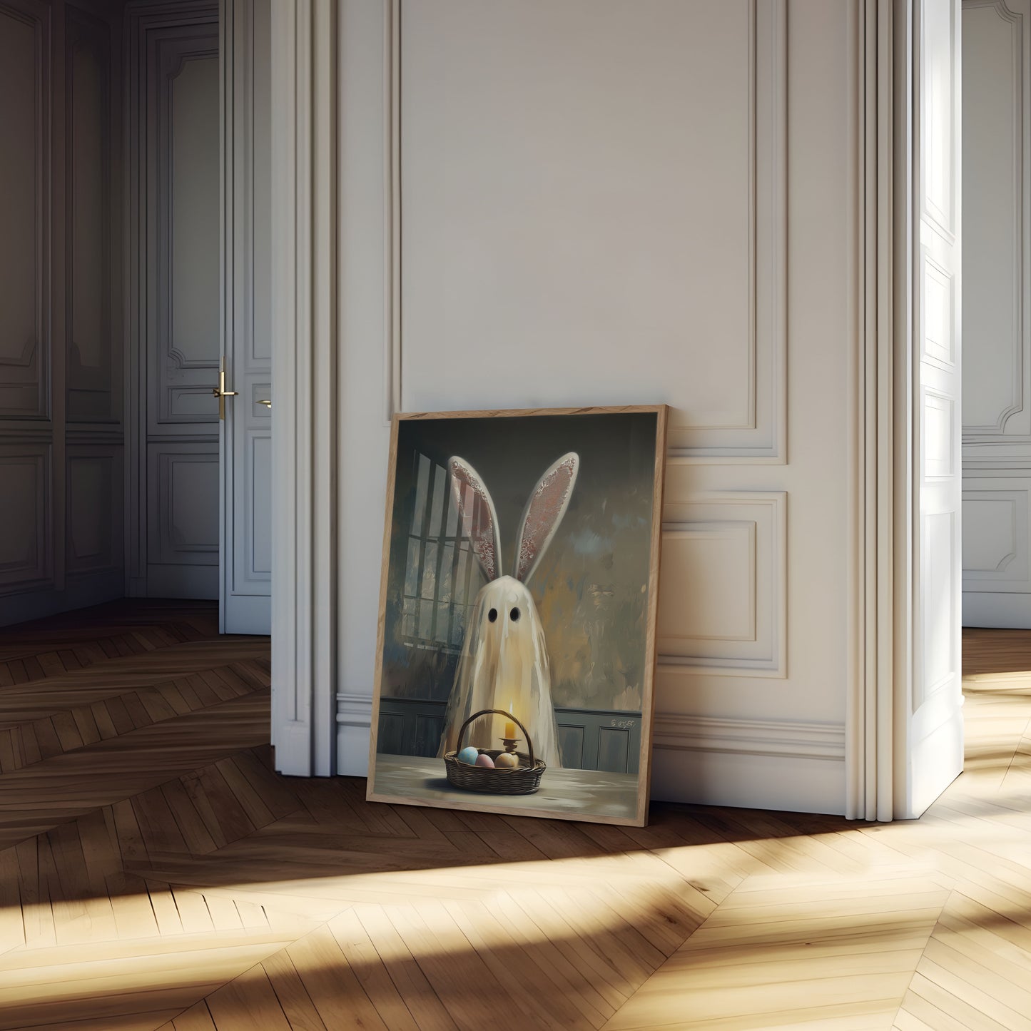 Osterhase Mit Eierkorb Poster