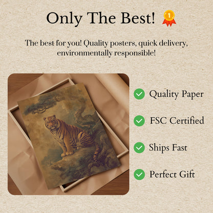 Majestic Tiger Oriental Art Poster