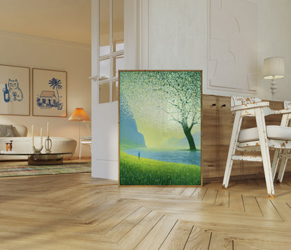 Solitary Figure by Luminous Tree Poster