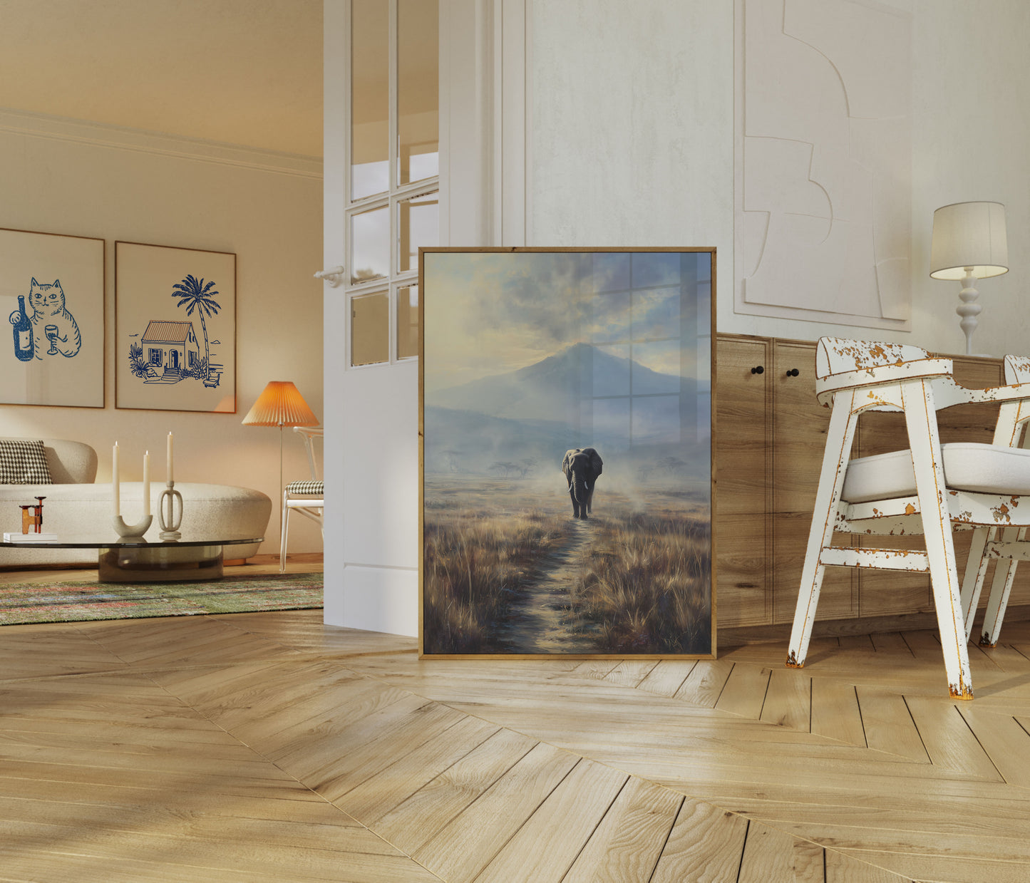 Majestic Elephant Savanna Poster