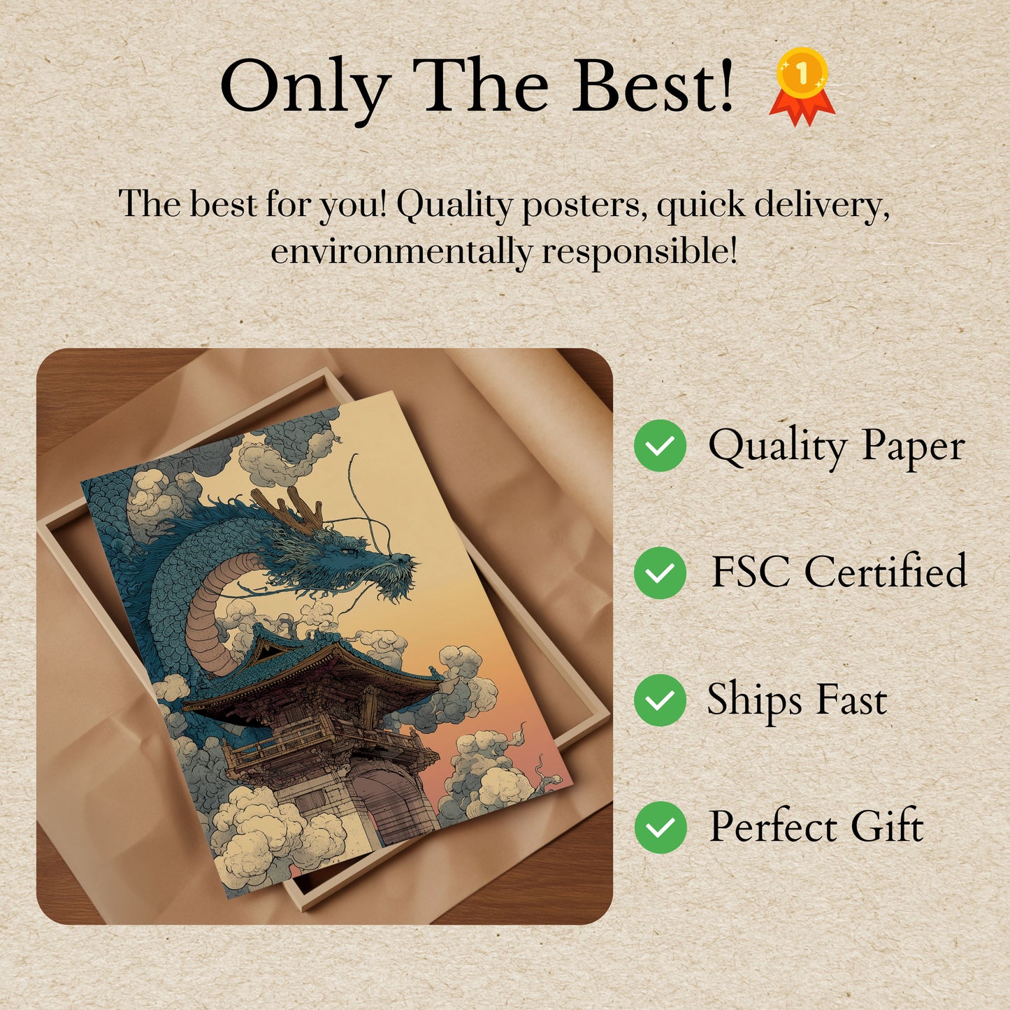 Mystic Dragon Temple Poster