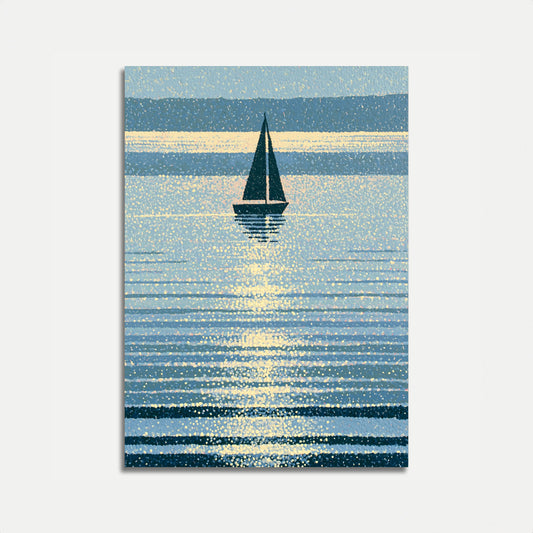 Sejlbåd på skinnende vand plakat