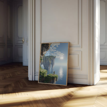 Floating Minecraft Landscape Poster