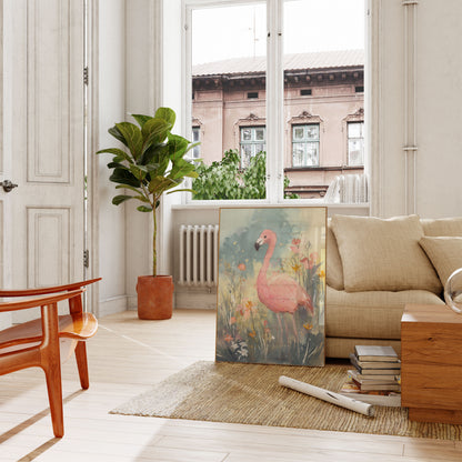 Roze Flamingo Tuinposter