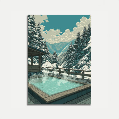 Poster Invernale della Sorgente Termale di Montagna
