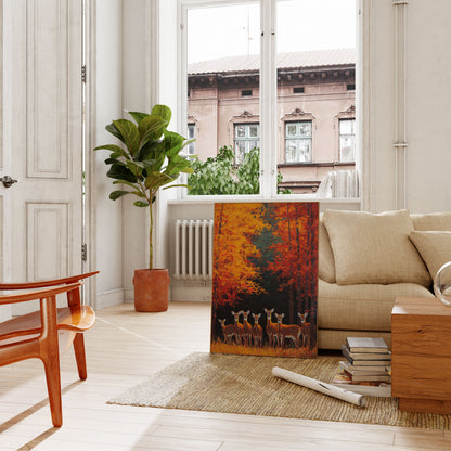 Deer Herd in Autumn Forest Poster