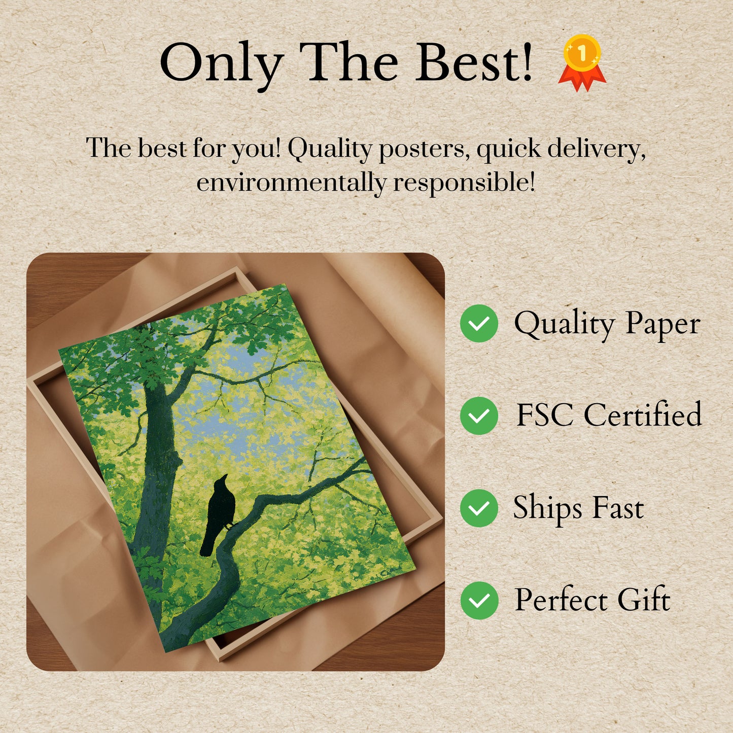 Bird in Summer Trees Poster