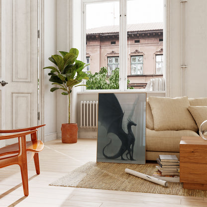 Póster del guardián del dragón de obsidiana