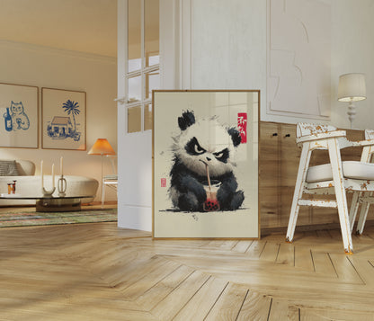 Angry Panda Bubble Tea Poster