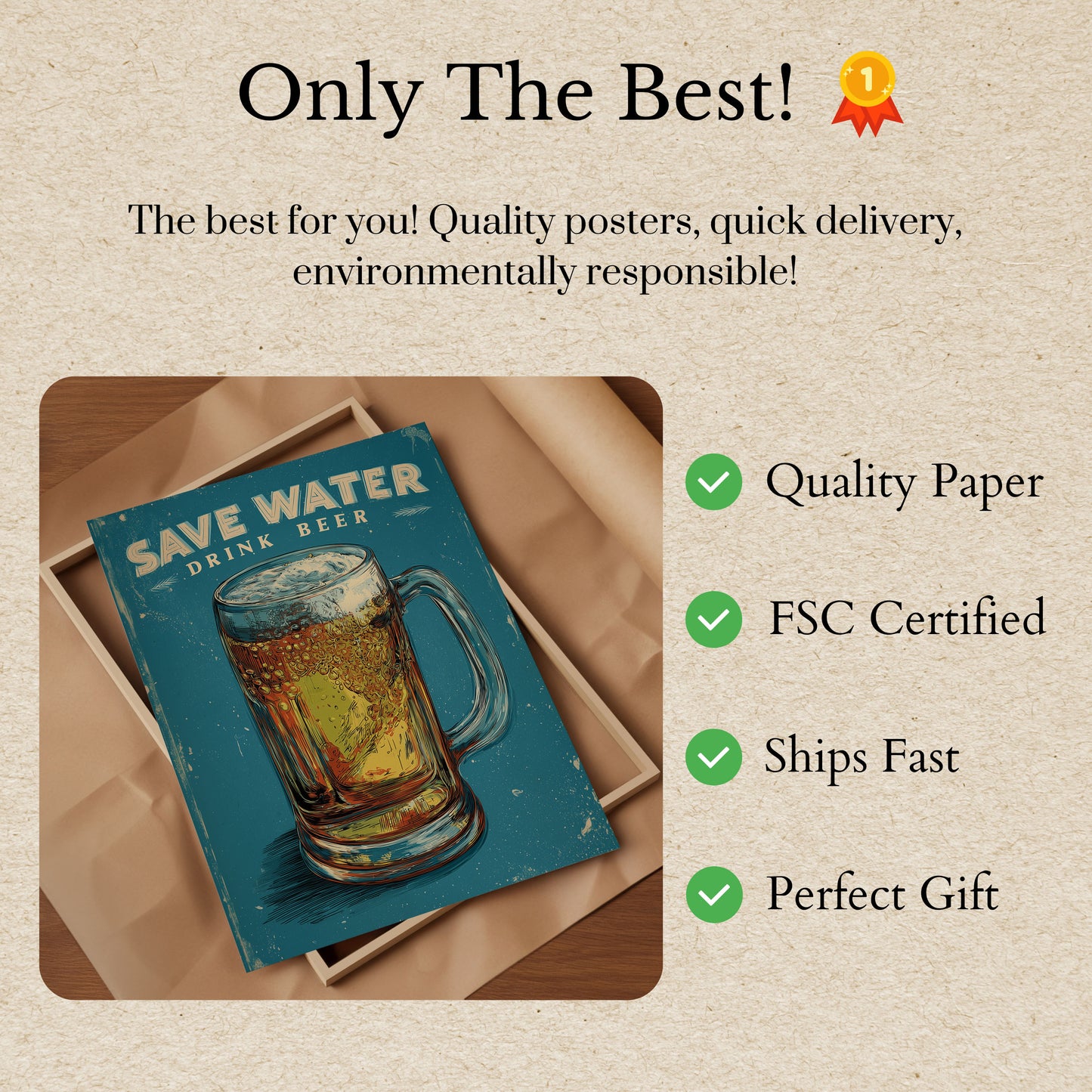 Save Water Drink Beer Poster