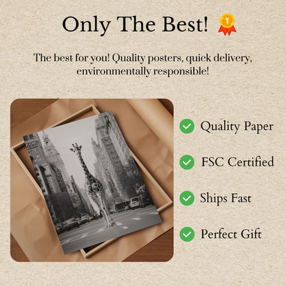 Urban Giraffe City Street Poster