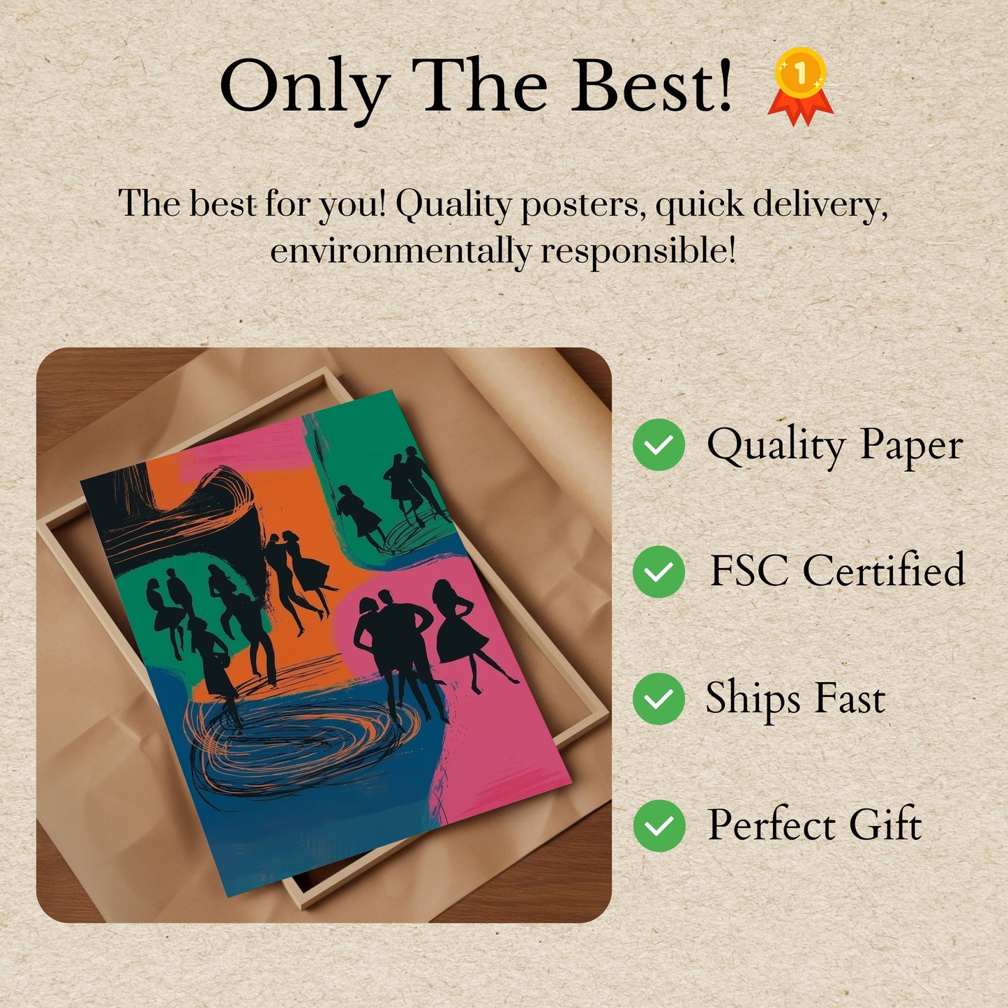 Dynamic Dance Silhouettes Poster