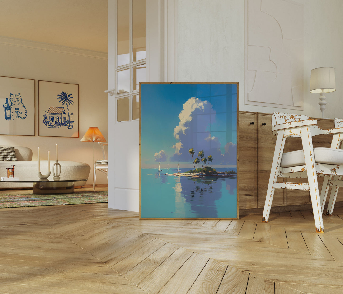 Tropical Paradise Sailboat Poster