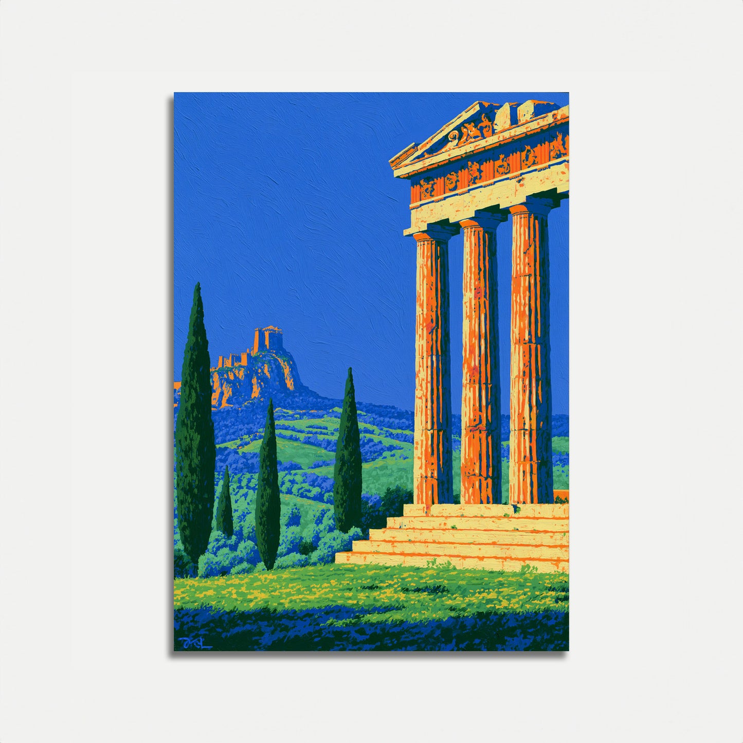 Ancient Greek Temple Landscape Poster