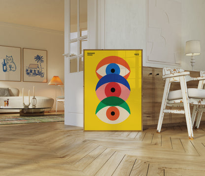 Bauhaus Geometric Eyes Poster