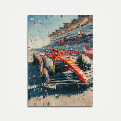 Velocity Pixelated Ferrari F1 Poster