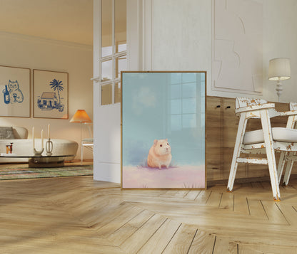 Poster met Schattige Hamster Bedeltje