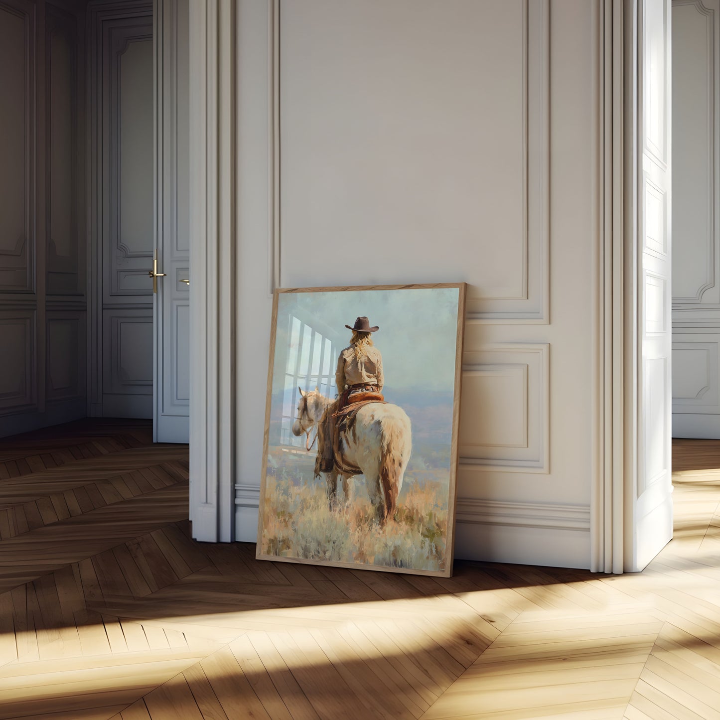 Lone Rider Western Landscape Poster