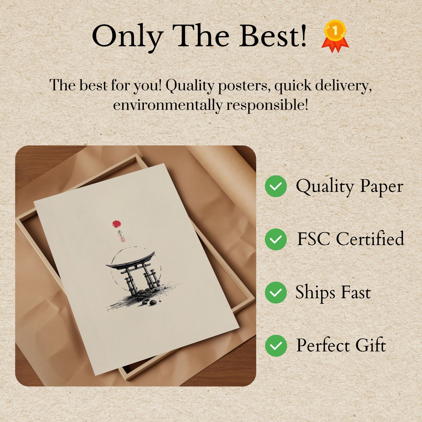 Poster van het Zwevende Torii-hek in Kyoto